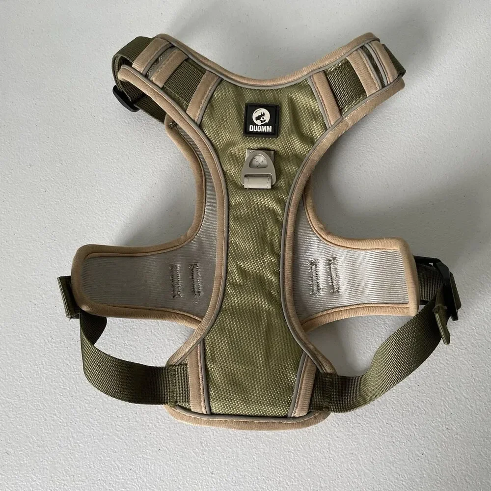 Duomm Dog Harness Utility Pet Supportive Comfort Green Brown Size Medium